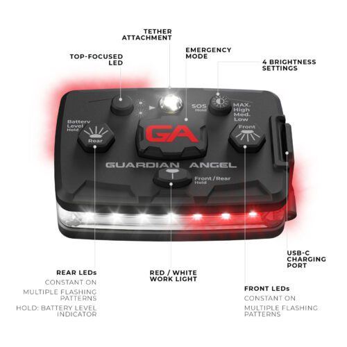 Guardian Angel Elite Series White-Red White-Red Wearable Safety Light - Product Details