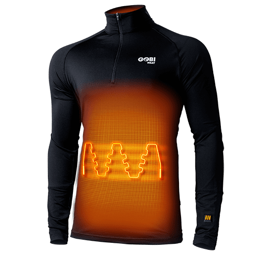 Gobi Heat Basecamp Mens Heated Base Layer Shirt - Front Heat On