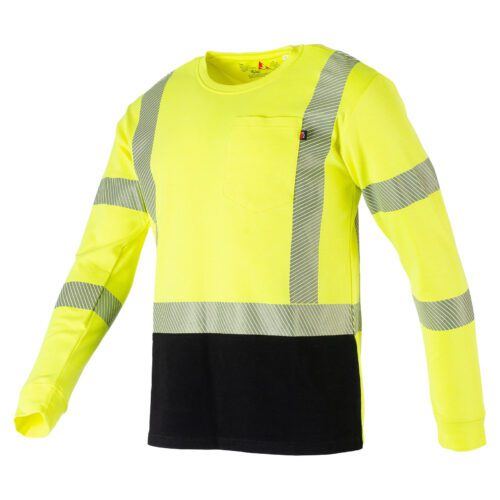 Flamesafe Workwear Flame Resistant Hi-Viz T-shirt 2 Tone Class 3 - Angled