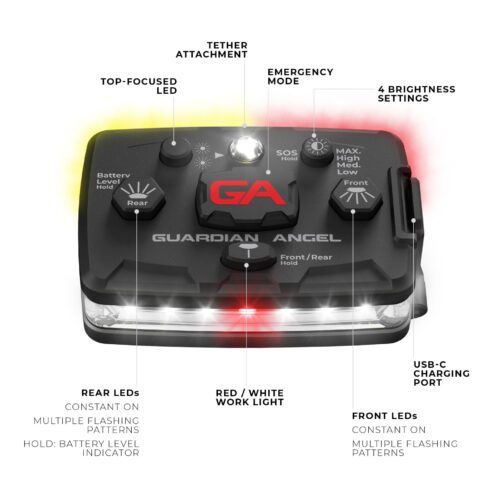 Guardian Angel Elite Series White-Red/Yellow Wearable Safety Light - Product Detail