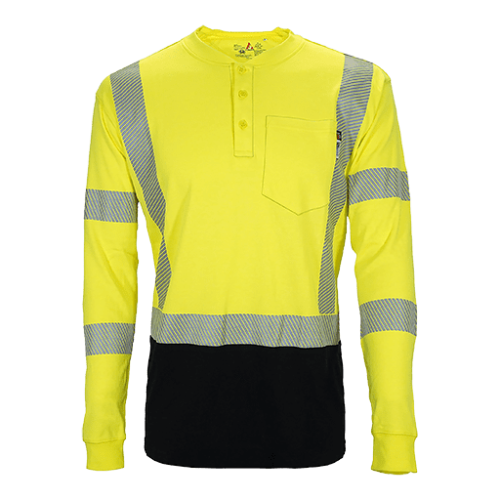 Flamesafe Workwear Flame Resistant Hi-Viz Henley 2 Tone Class 3