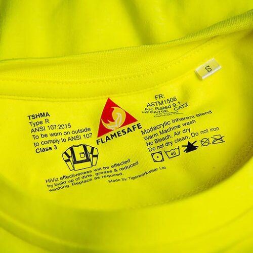 Flamesafe Workwear Flame Resistant Hi-Viz T-shirt 2 Tone Class 3 - Collar
