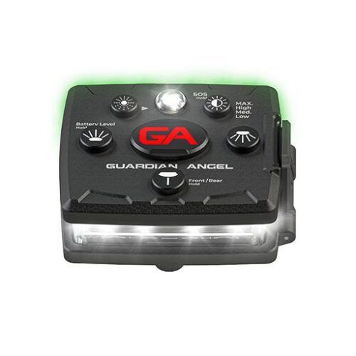 Guardian Angel Micro Series White-Green Wearable Safety Light - Front