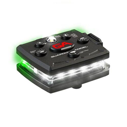 Guardian Angel Micro Series White-Green Wearable Safety Light - Left