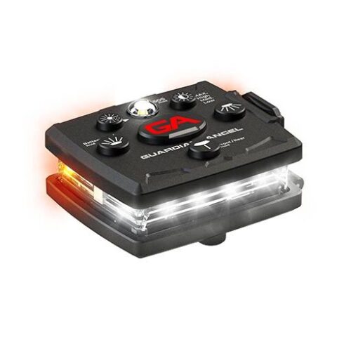 Guardian Angel Micro Series White-Orange Wearable Safety Light - Left