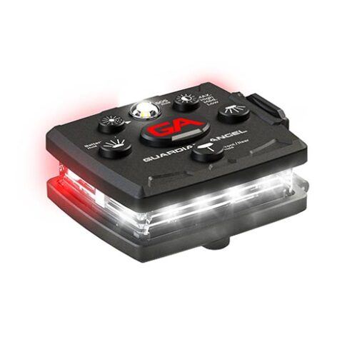 Guardian Angel Micro Series White-Red Wearable Safety Light - Left