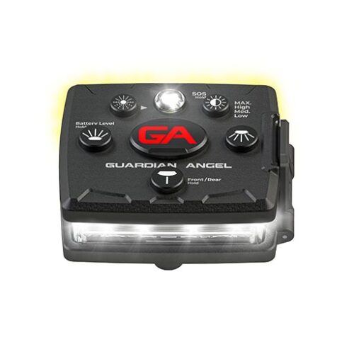Guardian Angel Micro Series White-Yellow Wearable Safety Light - Front